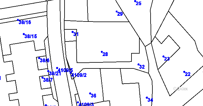 Parcela st. 28 v KÚ Nový Malín, Katastrální mapa