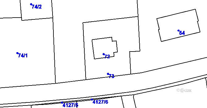 Parcela st. 72 v KÚ Nový Malín, Katastrální mapa
