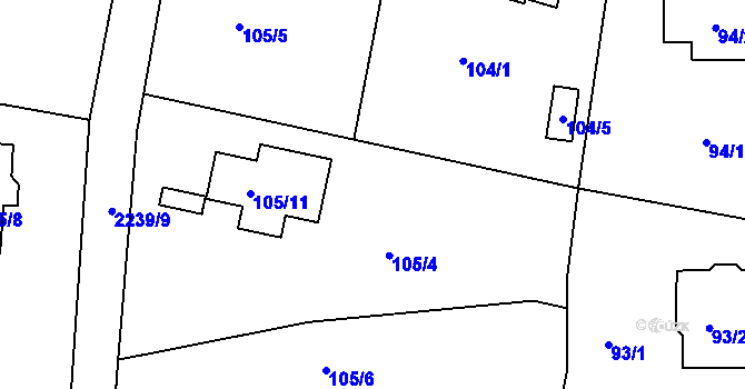 Parcela st. 104/2 v KÚ Nový Malín, Katastrální mapa