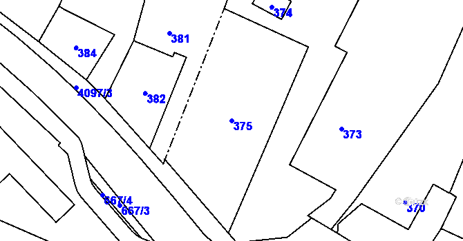 Parcela st. 375 v KÚ Nový Malín, Katastrální mapa