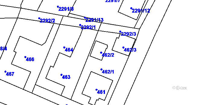 Parcela st. 462/2 v KÚ Nový Malín, Katastrální mapa