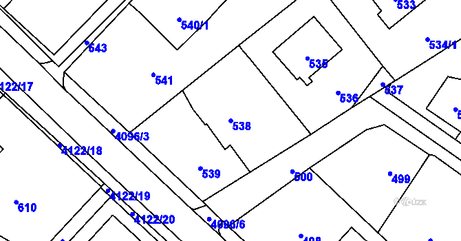 Parcela st. 538 v KÚ Nový Malín, Katastrální mapa