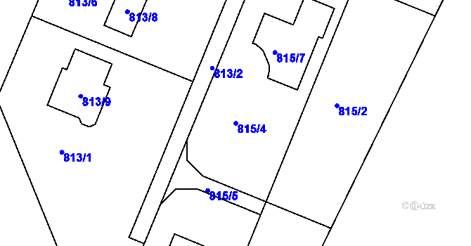 Parcela st. 815/4 v KÚ Nový Malín, Katastrální mapa
