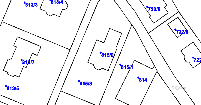 Parcela st. 815/8 v KÚ Nový Malín, Katastrální mapa