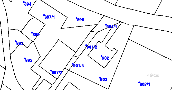 Parcela st. 901/2 v KÚ Nový Malín, Katastrální mapa