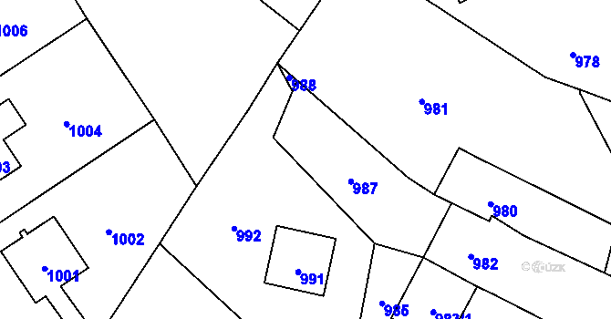 Parcela st. 990 v KÚ Nový Malín, Katastrální mapa