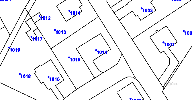 Parcela st. 1014 v KÚ Nový Malín, Katastrální mapa