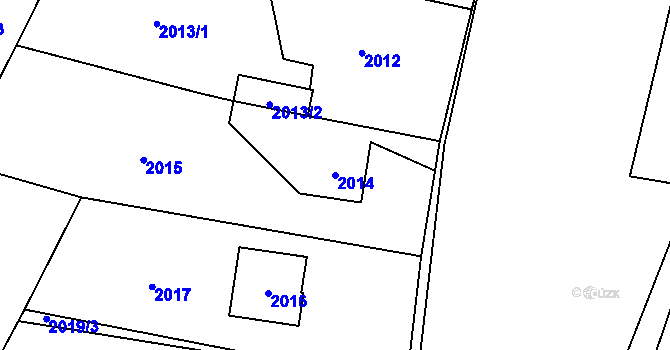 Parcela st. 2014 v KÚ Nový Malín, Katastrální mapa