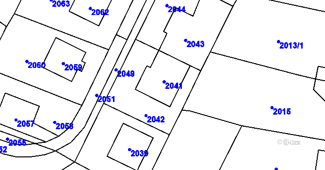 Parcela st. 2041 v KÚ Nový Malín, Katastrální mapa