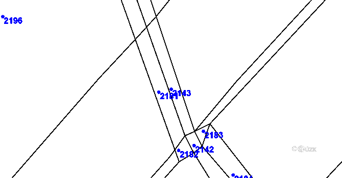 Parcela st. 2143 v KÚ Nový Malín, Katastrální mapa