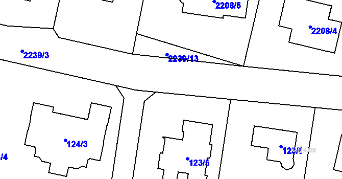Parcela st. 2239/1 v KÚ Nový Malín, Katastrální mapa
