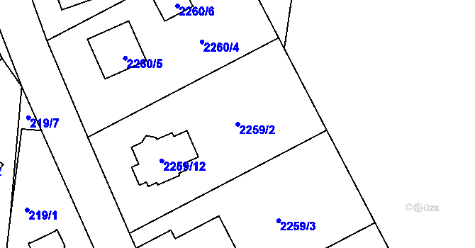 Parcela st. 2259/2 v KÚ Nový Malín, Katastrální mapa