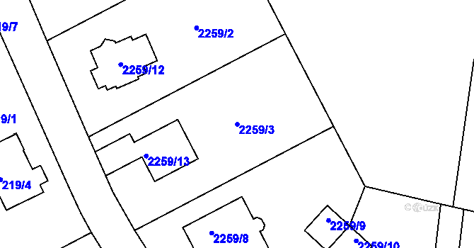 Parcela st. 2259/3 v KÚ Nový Malín, Katastrální mapa