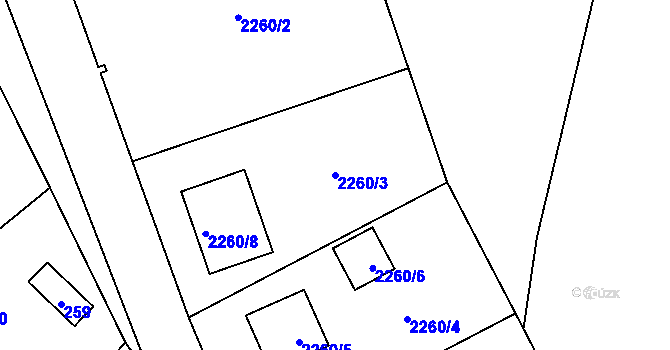 Parcela st. 2260/3 v KÚ Nový Malín, Katastrální mapa