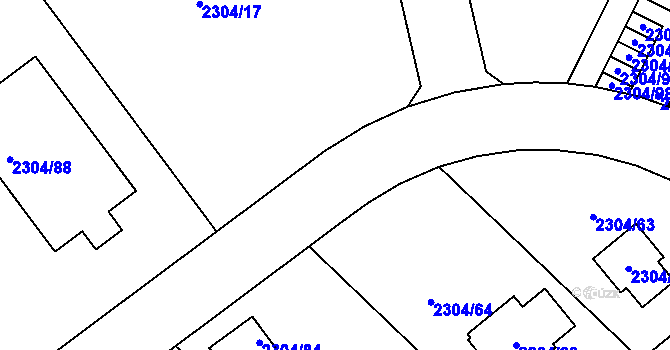 Parcela st. 2304/1 v KÚ Nový Malín, Katastrální mapa
