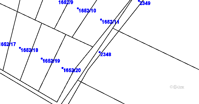 Parcela st. 2348 v KÚ Nový Malín, Katastrální mapa
