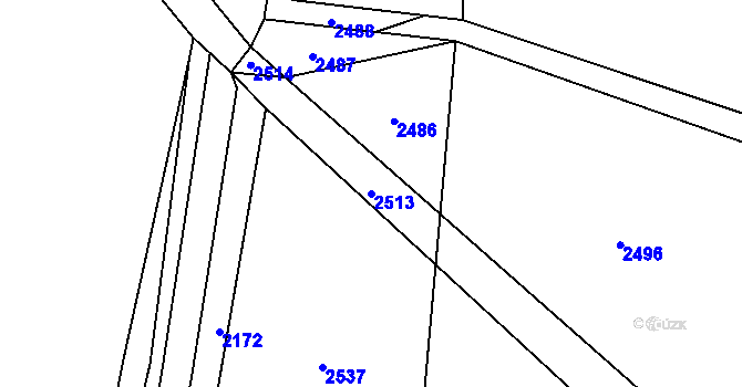 Parcela st. 2513 v KÚ Nový Malín, Katastrální mapa