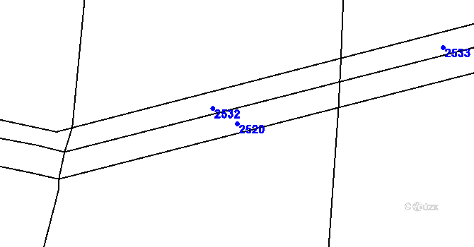 Parcela st. 2520 v KÚ Nový Malín, Katastrální mapa