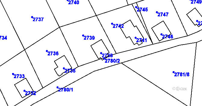 Parcela st. 2738 v KÚ Nový Malín, Katastrální mapa