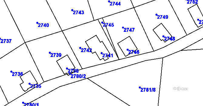 Parcela st. 2741 v KÚ Nový Malín, Katastrální mapa