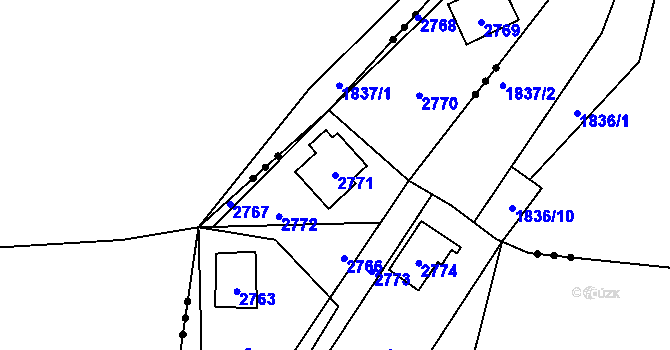 Parcela st. 2771 v KÚ Nový Malín, Katastrální mapa