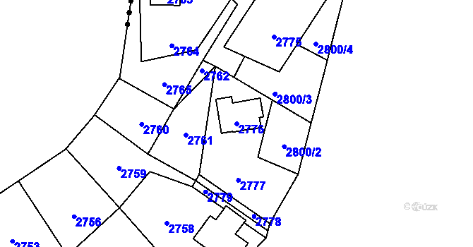 Parcela st. 2776 v KÚ Nový Malín, Katastrální mapa