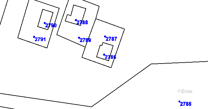 Parcela st. 2786 v KÚ Nový Malín, Katastrální mapa