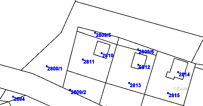 Parcela st. 2810 v KÚ Nový Malín, Katastrální mapa