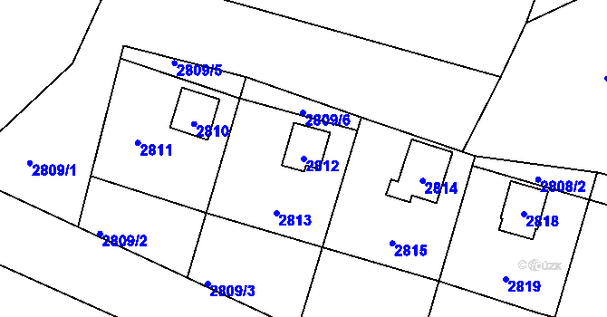Parcela st. 2812 v KÚ Nový Malín, Katastrální mapa