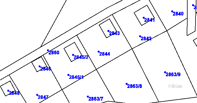 Parcela st. 2844 v KÚ Nový Malín, Katastrální mapa
