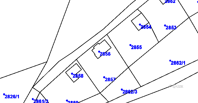 Parcela st. 2856 v KÚ Nový Malín, Katastrální mapa