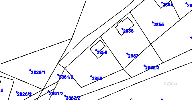 Parcela st. 2858 v KÚ Nový Malín, Katastrální mapa