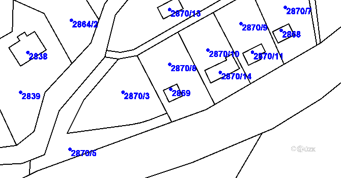 Parcela st. 2869 v KÚ Nový Malín, Katastrální mapa