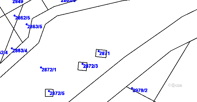 Parcela st. 2871 v KÚ Nový Malín, Katastrální mapa