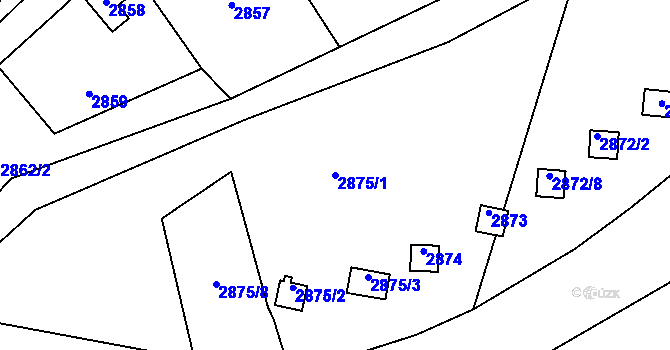 Parcela st. 2875/1 v KÚ Nový Malín, Katastrální mapa