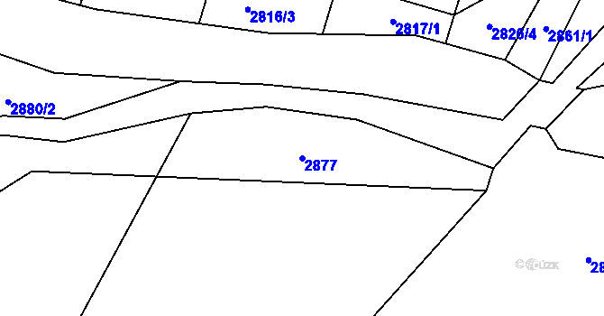 Parcela st. 2877 v KÚ Nový Malín, Katastrální mapa