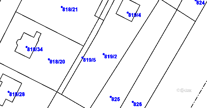 Parcela st. 819/2 v KÚ Nový Malín, Katastrální mapa