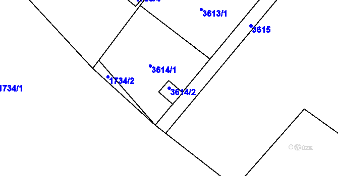 Parcela st. 3614/2 v KÚ Nový Malín, Katastrální mapa
