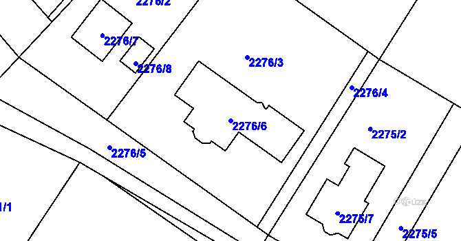 Parcela st. 2276/6 v KÚ Nový Malín, Katastrální mapa