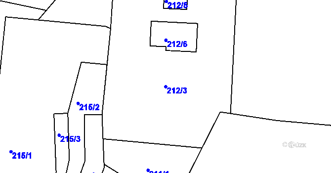 Parcela st. 212/3 v KÚ Nový Malín, Katastrální mapa