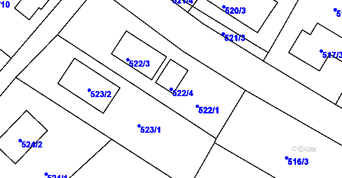 Parcela st. 522/4 v KÚ Nový Malín, Katastrální mapa