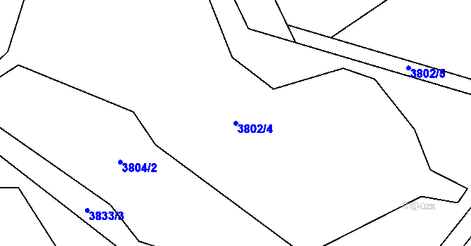 Parcela st. 3802/4 v KÚ Nový Malín, Katastrální mapa