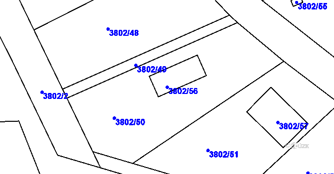 Parcela st. 3802/56 v KÚ Nový Malín, Katastrální mapa