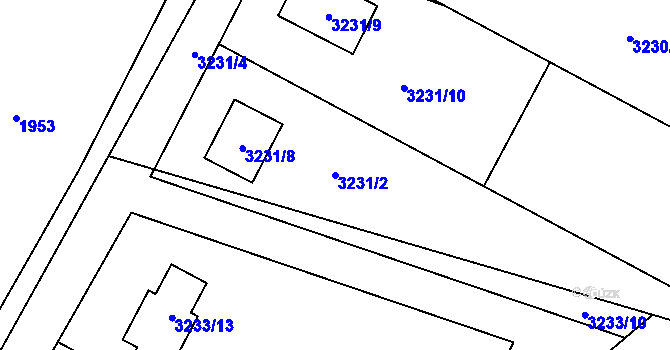 Parcela st. 3231/2 v KÚ Nový Malín, Katastrální mapa