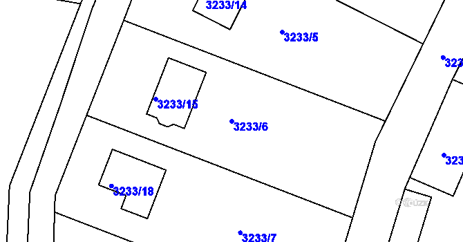 Parcela st. 3233/6 v KÚ Nový Malín, Katastrální mapa
