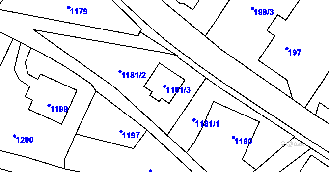 Parcela st. 1181/3 v KÚ Nový Malín, Katastrální mapa