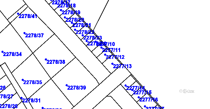 Parcela st. 2277/12 v KÚ Nový Malín, Katastrální mapa