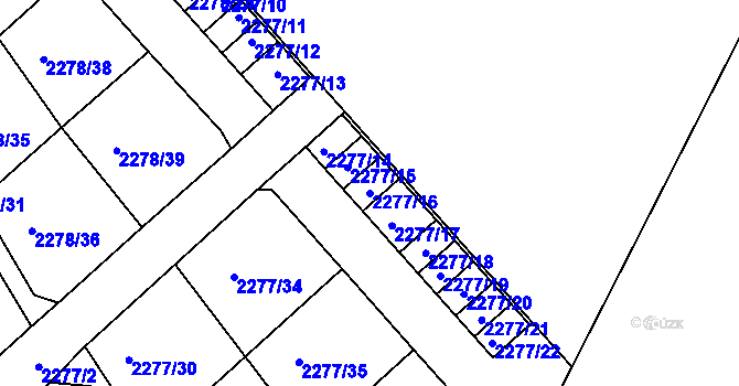 Parcela st. 2277/16 v KÚ Nový Malín, Katastrální mapa