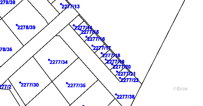 Parcela st. 2277/18 v KÚ Nový Malín, Katastrální mapa