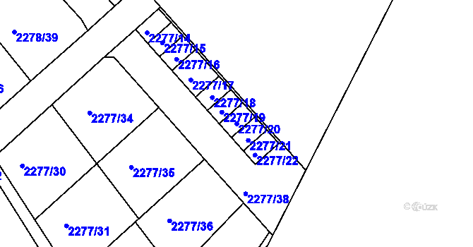 Parcela st. 2277/20 v KÚ Nový Malín, Katastrální mapa